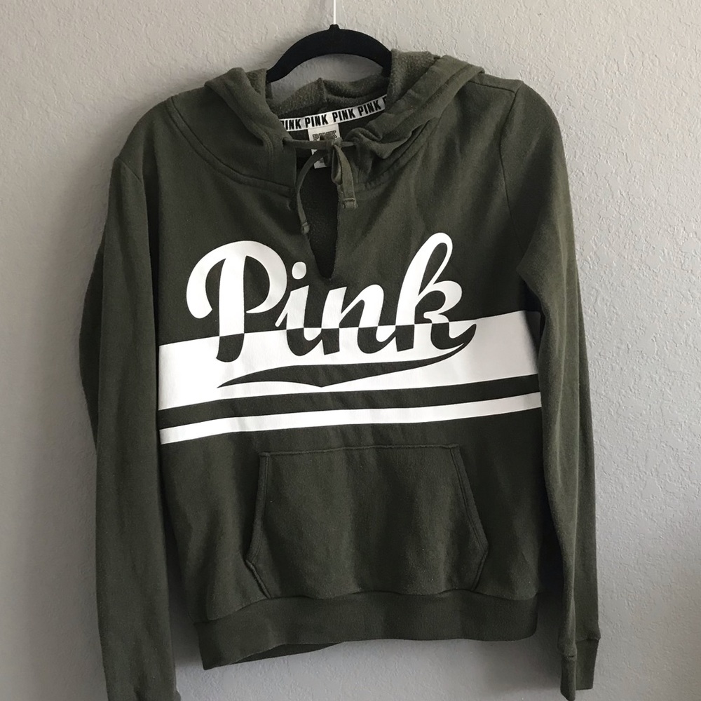 PINK olive colored keyhole sweatshirt